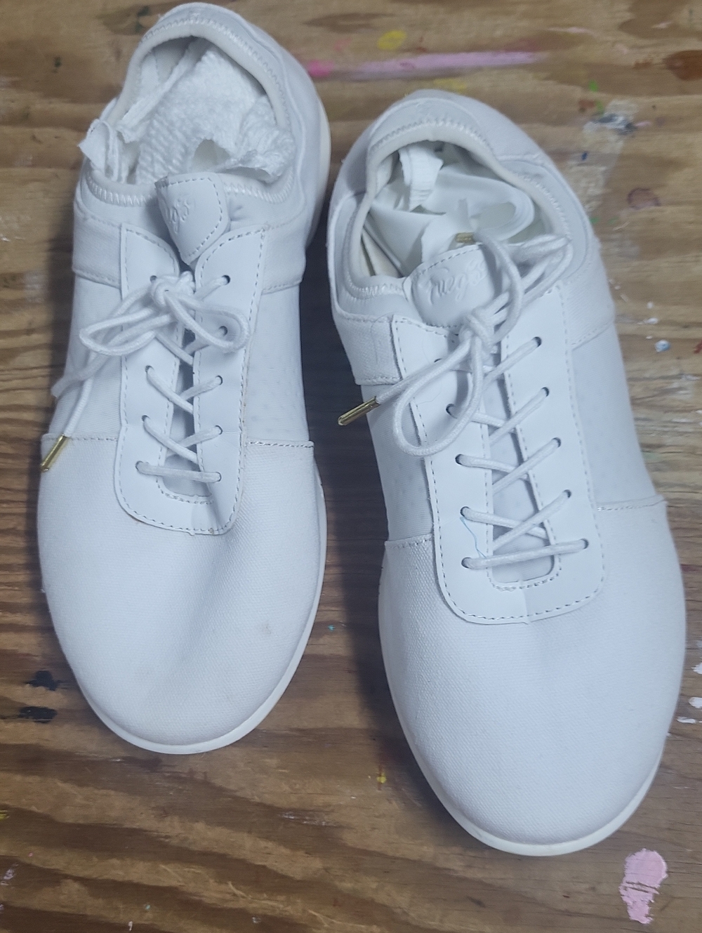 Fuego White Women's Lace-Up Sneakers Dance shoes 8.5